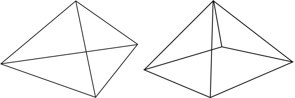 figures of a tetrahedron and pyramid