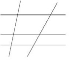  Three parallel lines cut by transversals