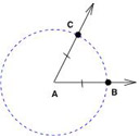 Angle A with circle intersecting the two sides