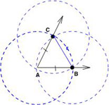 circle with center C and r=BC