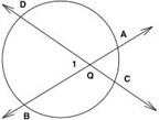 Circle with two secants intersecting