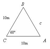 equilateral triangle with sides 10 m