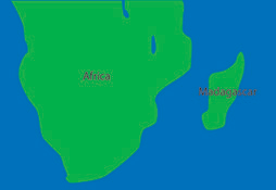 A map of eastern coast of Africa and Madagascar