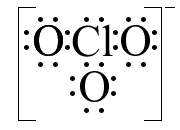 Image showing stage c of the Lewis structure for ClO3