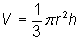 Formula for volume of a cone