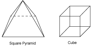 Square pyramid vs cube