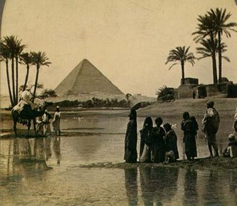 Vintage photo of the Great Pyramid of Giza