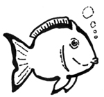 Line art image of a fish