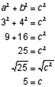 Solving for the hypotenuse