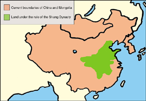 Map of China in the Shang Dynasty