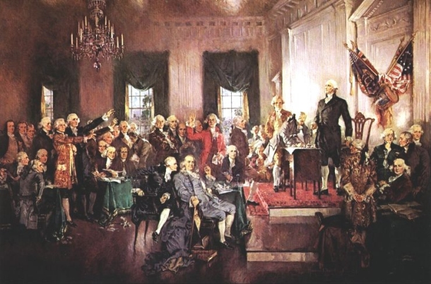 The signing of the Declaration of Independence
