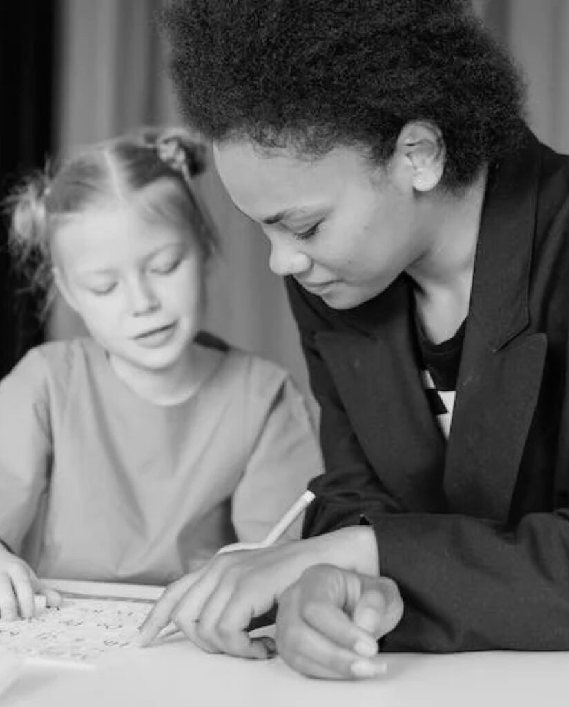 Students reading together in a classroom